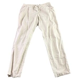 Victoria's Secret 8 Beige Linen Blend Drawstring Pants Cuffed Coastal Beach